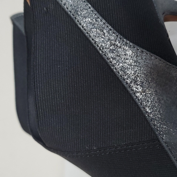 l'Amour Des Pieds Metallic Gray Leather Stiletto Ankle Booties Size 7.5 - Picture 4 of 13